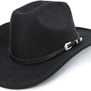 Western Cowboy Hat for Men Women Durable Cotton Polyester Buckle Belt